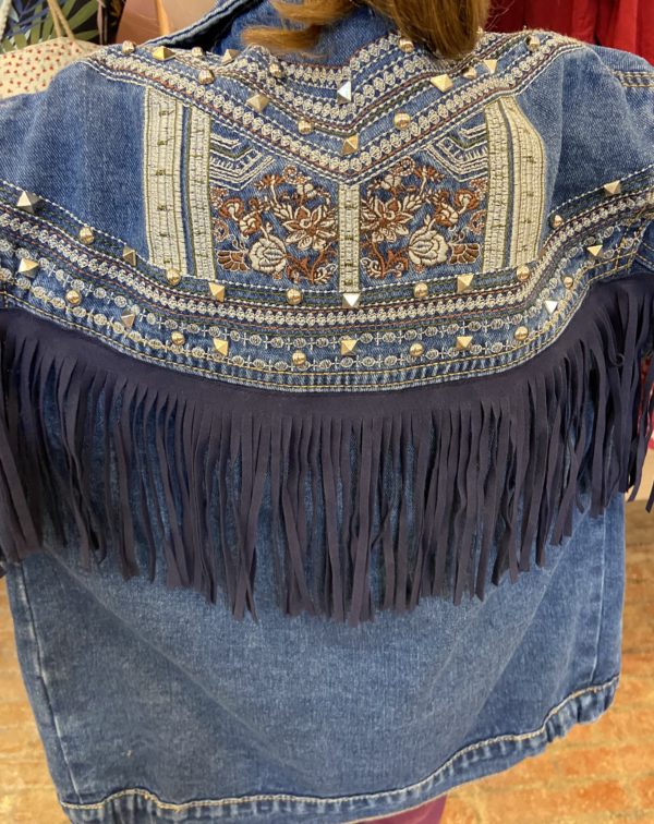 VESTE JEAN A FRANGES