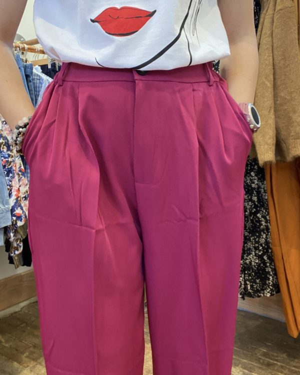 pantalon fluide fuchsia